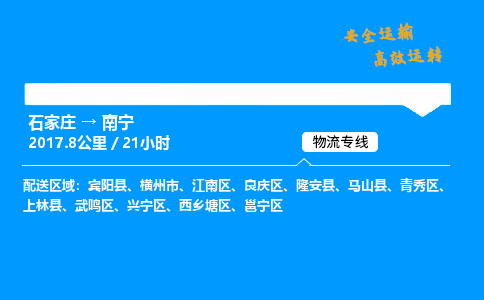 石家莊到南寧物流專線-專業承攬石家莊至南寧貨運-保證時效