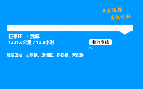 石家莊到武威物流專線-專業(yè)承攬石家莊至武威貨運(yùn)-保證時(shí)效