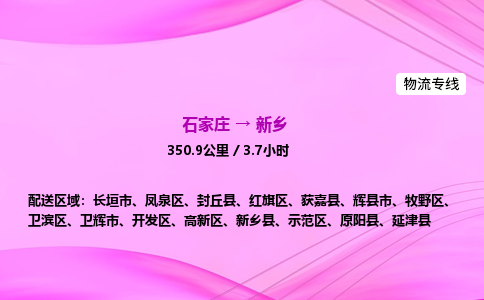 石家莊到新鄉貨運專線_石家莊到新鄉物流公司